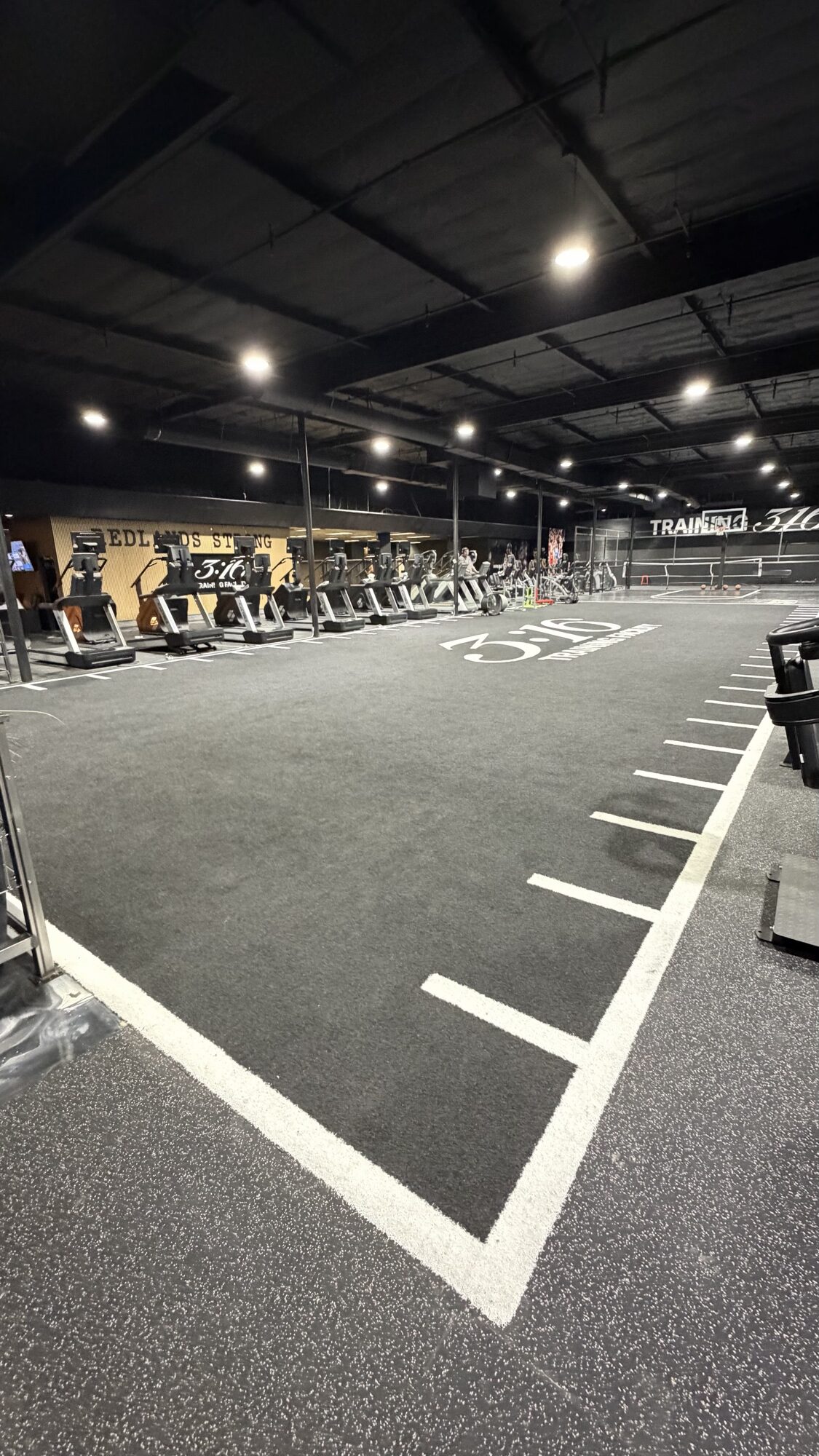Treadmill row with Redlands Strong wall
